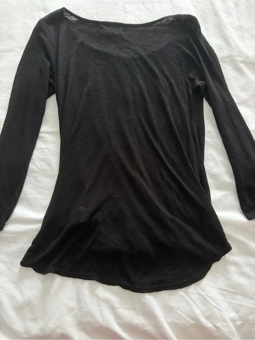 Velvet by Graham & Spencer Black Twist-Front Long Sleeve Top Size Medium NWT